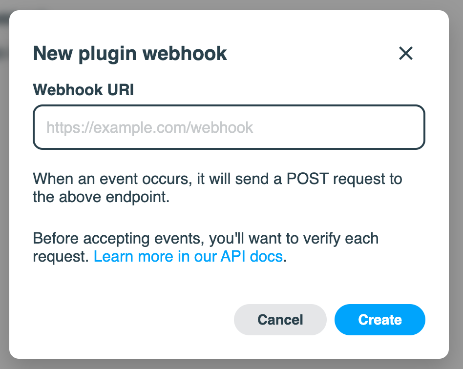 Webhook Setup Page